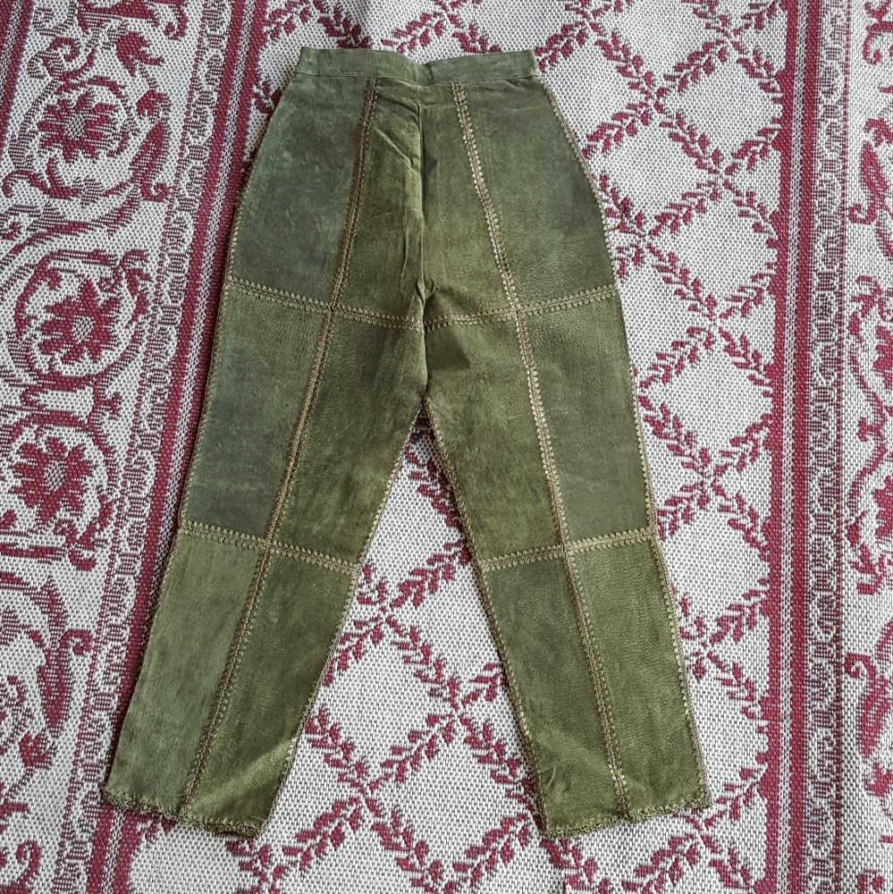 Vintage Suede and Crochet Pants